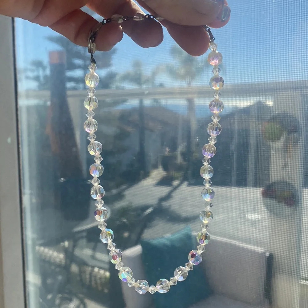 Magical Vintage Glass Crystal Beaded Necklace